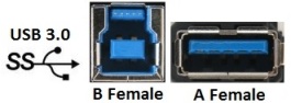 NAUSB3-B - USB 3.0 Bulkhead D-Series Mount - Black