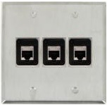 3 Port Double Gang Cat 6 Face Plate