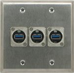 3 Port Double Gang USB 3.0 Face Plate
