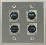 4 Port Double Gang USB 3.0 Face Plate