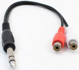 TRS Splitter Cable TRS Female to Dual RCA Female 6 Inch