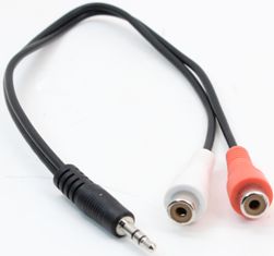 3.5mm TRS Male to Dual RCA Female Cable