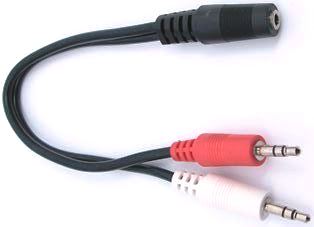 3.5mm TRS Splitter Cable Female to Dual Male