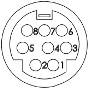 8 Pin Mini Din Female to Female Bulkhead pin assignment