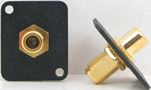 RCA to F Bulkhead - Gold - Black Insulator - D Series Mount