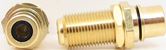 RCA to F Bulkhead - Gold - Black Insulator - 3/8 Round Mount