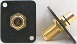 RCA to F Bulkhead - Gold - Black Insulator - D Series Mount