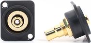 RCA Bulkhead - Gold - Black Insulator - D Series Mount - Recessed
