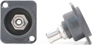 RCA Bulkhead - Nickel - Black Insulator and Isolation Washer - D Series Mount - Recessed