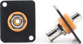 RCA Bulkhead - Nickel - Orange Insulator and Isolation Washer - D Series Mount