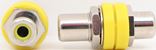 RCA Bulkhead - Nickel - Yellow Insulator - Yellow Isolation Washer - 1/2 D Mount