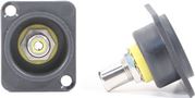 RCA Bulkhead - Nickel - Yellow Insulator and Isolation Washer - D Series Mount - Recessed