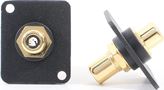 RCA Bulkhead - Gold - Black Insulator and Isolation Washer - D Series Mount