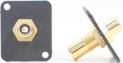 RCA Bulkhead - Gold - Black Insulator - D Series Mount