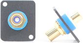 RCA Bulkhead - Gold - Blue Insulator and Isolation Washer - D Series Mount
