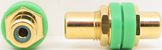 RCA Bulkhead - Gold - Green Insulator - Green Isolation Washer - 1/2 D Mount