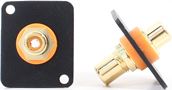RCA Bulkhead - Gold - Orange Insulator and Isolation Washer - D Series Mount