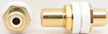 RCA Bulkhead - Gold - White Insulator - White Isolation Washer - 1/2 D Mount