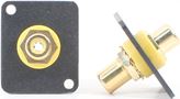 RCA Bulkhead - Gold - Yellow Insulator and Isolation Washer - D Series Mount