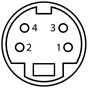 4 Pin Mini Din (SVHS) Female to Female Bulkhead pin assignment