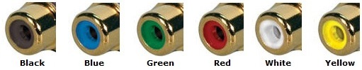 RCA Gold Bulkhead Insulator Colors