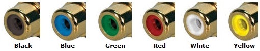 RCA Gold Bulkhead Insulator Colors