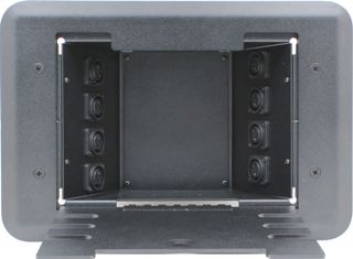 8 Port Female XLR Floor Box - Black Plastic/Silver