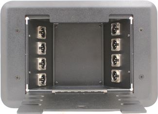 8 Port Male XLR Floor Box - Nickel/Silver