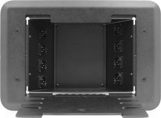 8 Port Male XLR Floor Box - Black Plastic/Silver
