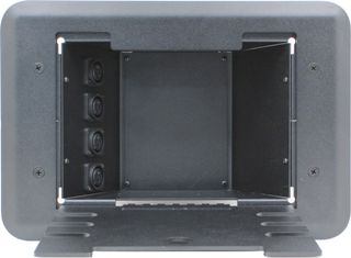 4 Port Female XLR Floor Box - Black Plastic/Silver