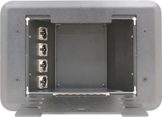 4 Port Male XLR Floor Box - Nickel/Silver
