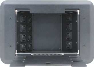 12 Port Female XLR Floor Box - Black Plastic/Silver