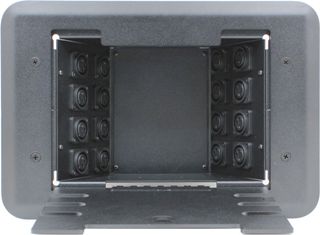 16 Port Female XLR Floor Box - Black Plastic/Silver