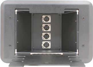 4 Port Female XLR Floor Box - Nickel/Silver