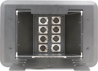 8 Port Female XLR Floor Box - Nickel/Silver