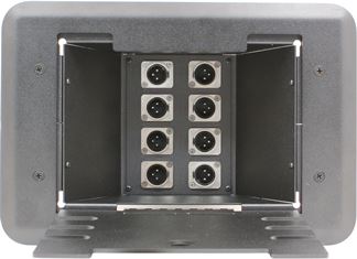 8 Port Male XLR Floor Box - Nickel/Silver