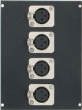 4 Port XLR Floor Box Bottom  - Loaded with Female to Male XLR Neutrik Adapters