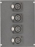 4 Port Female XLR Floor Box Bottom - Solderless Screw Terminals