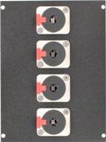 4 Port Female 1/4 TRS Floor Box Bottom - Nickel/Silver