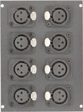 8 Port Female XLR Floor Box Bottom - Black/Silver