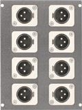 8 Port Male to Female XLR Floor Box Bottom - NA3MDF