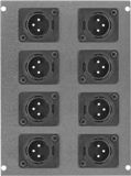 8 Port Male XLR Floor Box Bottom - Black Plastic/Silver