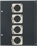 4 Port Female to Female XLR Floor Box End - XLRB3F