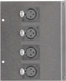 4 Port Female XLR Floor Box End - NC3FD-S-1-B