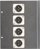 4 Port Male XLR Floor Box End - Nickel/Silver