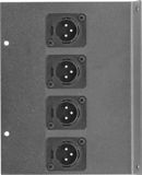 4 Port Male XLR Floor Box End - Black/Silver