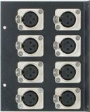 8 Port XLR Floor Box End  - Loaded with Female to Male XLR Neutrik Adapters