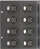 8 Port Female XLR Floor Box End - Black/Silver