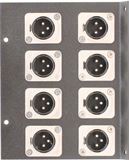 8 Port Male XLR Floor Box End - Nickel/Silver