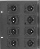 8 Port Male XLR Floor Box End - Black Plastic/Silver